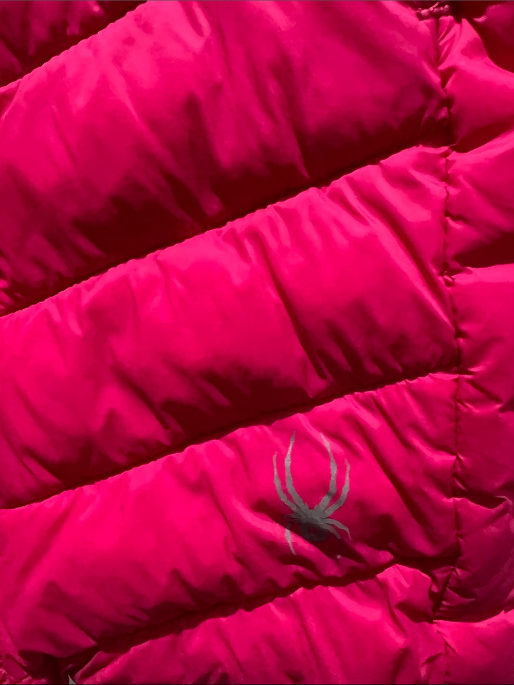 Spyder Girls' Hot Pink Quilted Puffer Coat with Hood - Picture 6 of 9